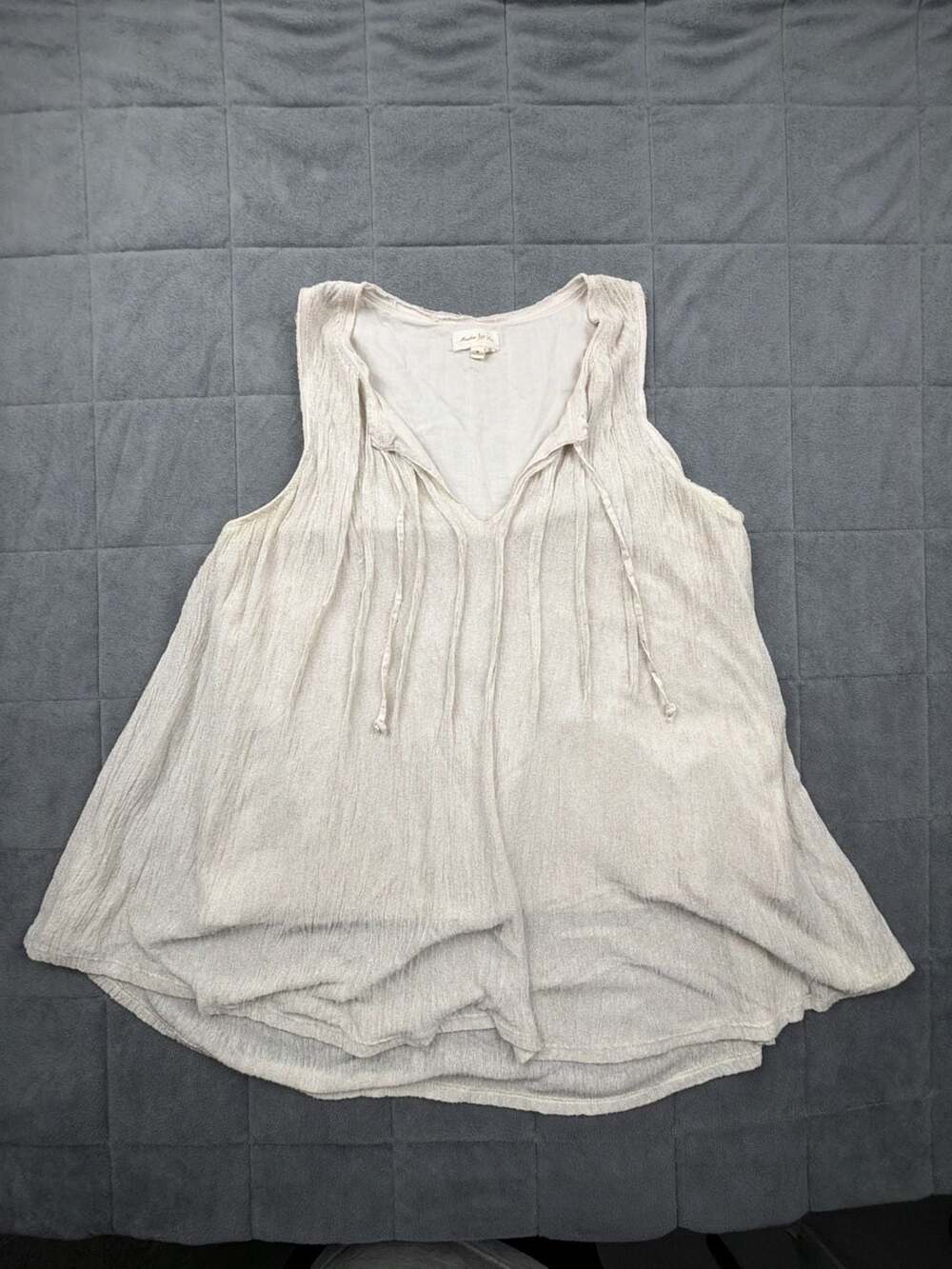 Anthropologie-Meadow Rue Gauzy Pleated Layered Sleeveless Tank Top